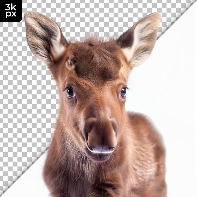 PSD a moose is shown in the photo with a black and white background