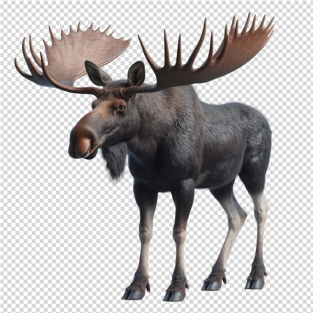 PSD a moose with antlers and antlers is shown in a photo