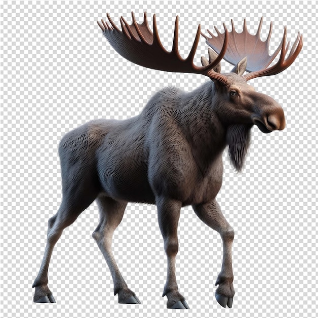 PSD a moose with antlers and antlers is shown in a photo