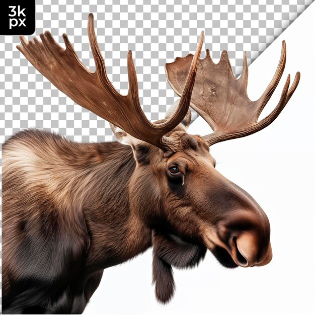 PSD a moose with antlers on its head and the words  h k  on the screen