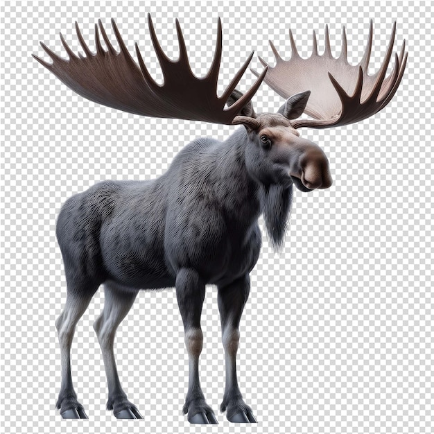 PSD a moose with a moose head on a white background