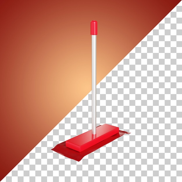 PSD mop icon 3d rendering