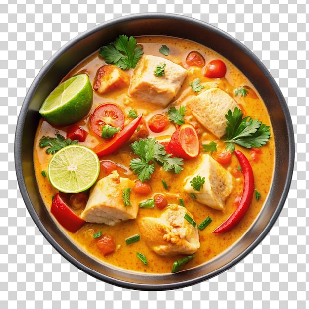 PSD moqueca a flavorful fish stew with coconut milk isolated on transparent background