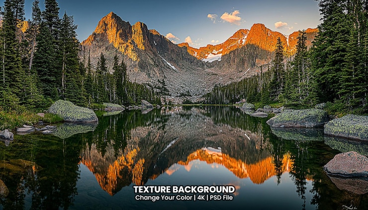 PSD moraine lake in banff national park texture background