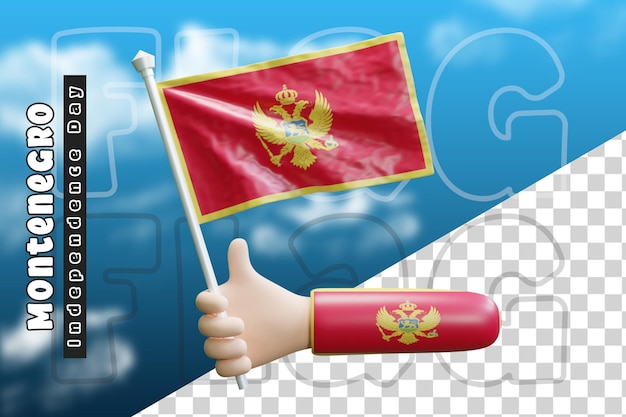 PSD mordovia waving flag on holding hand or mordovia flag on holding hand