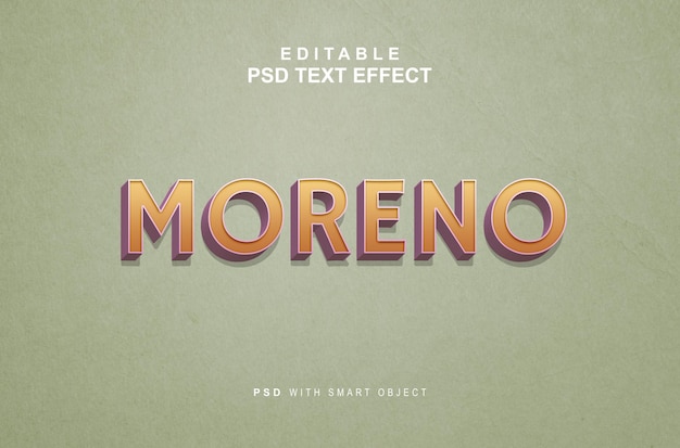 Moreno editable vintage text style effect