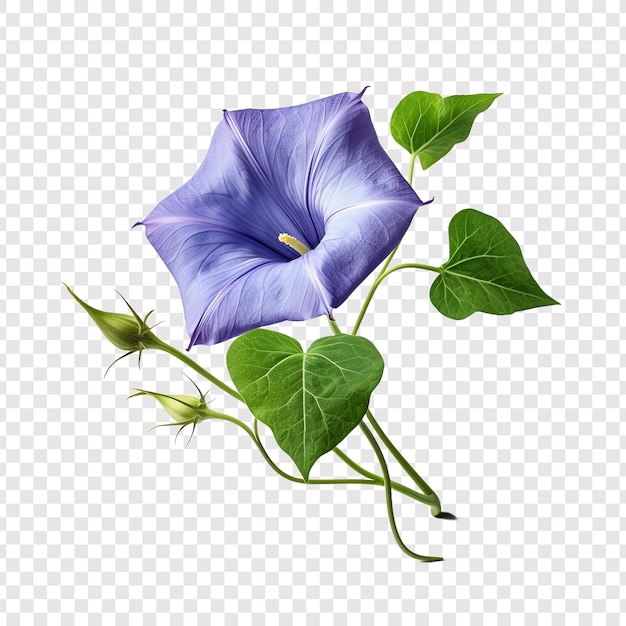 PSD morning glory bloem png geïsoleerd op transparante achtergrond