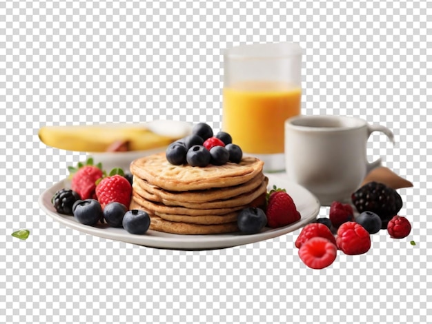 PSD morning meal on transparent background