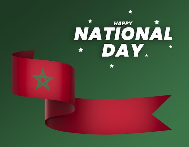 PSD elemento di progettazione della bandiera del marocco bandiera del giorno dell'indipendenza nazionale nastro psd