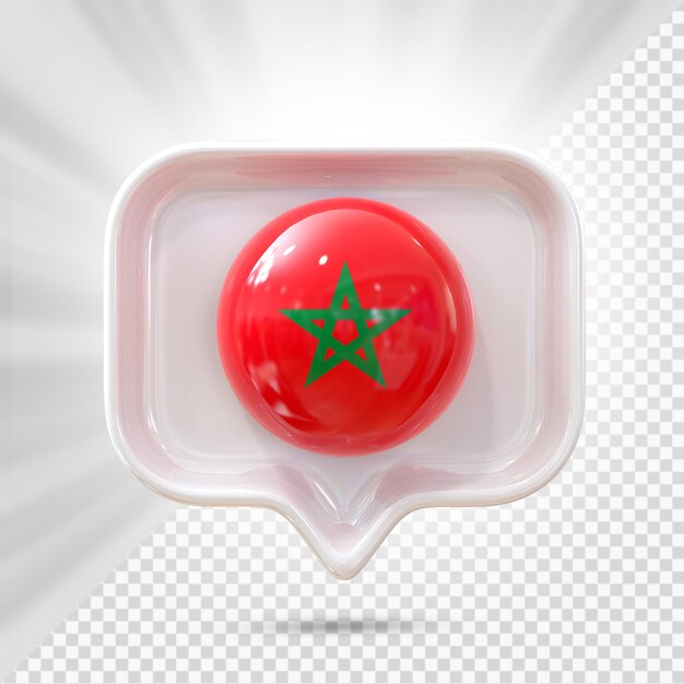 PSD icona della bandiera del marocco 3d