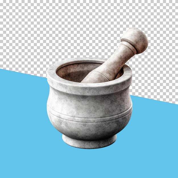 PSD mortar and pestle isolated object transparent background