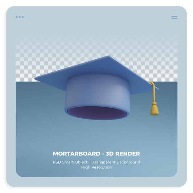 Mortarboard 3d render