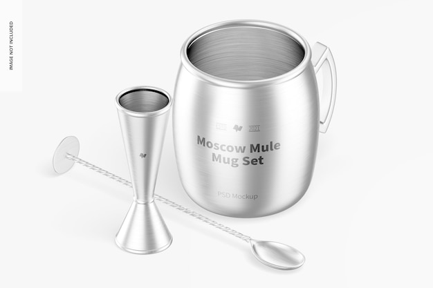 Mockup di mug moscow mule, vista isometrica