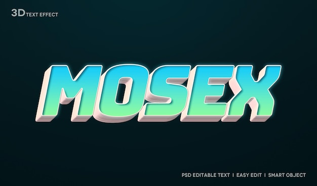 Mosex 3d-sjabloon voor tekststijleffect