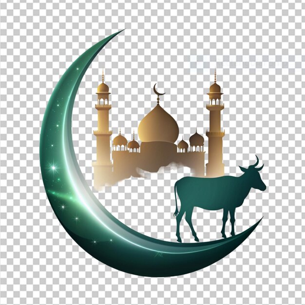 PSD moskee ontwerp op transparante achtergrond eid mubarak viering