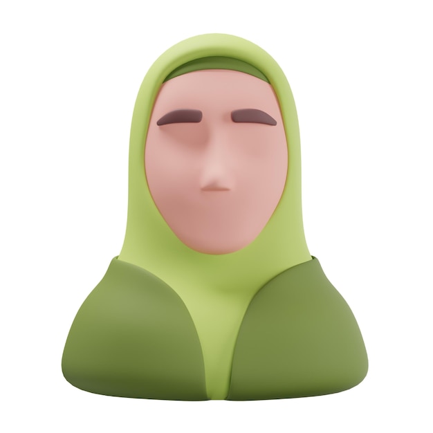 Moslem woman 3d icon for Islamic and Ramadan