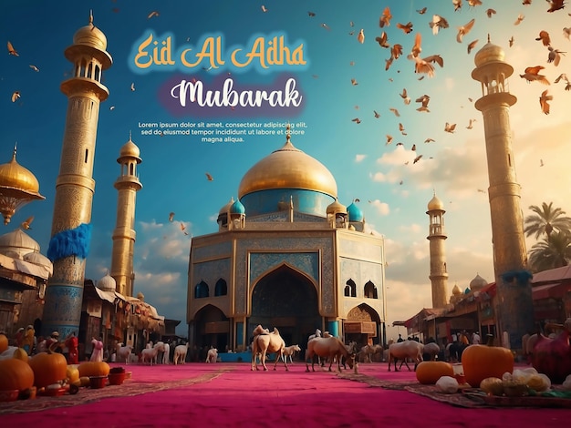 Moslimfeest van Eid al-Adha Bakrid achtergrond