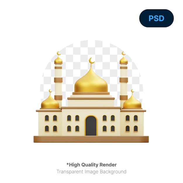 PSD icona 3d della moschea