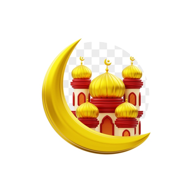 Mosque building 3d icon