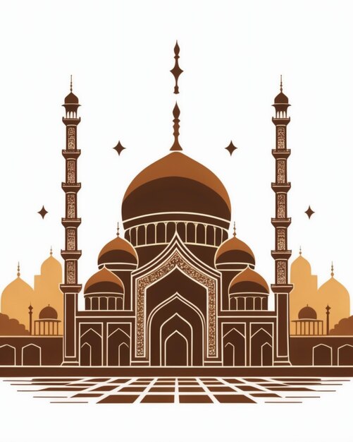 PSD mosque illustration 2d