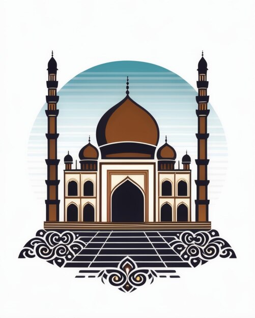 PSD mosque illustration 2d