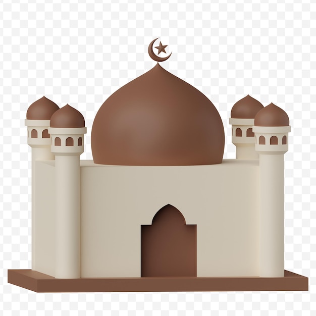 PSD mosque masjid 3d illustration