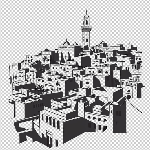 Mosque and minarets islamic illustration realisticon transparent background