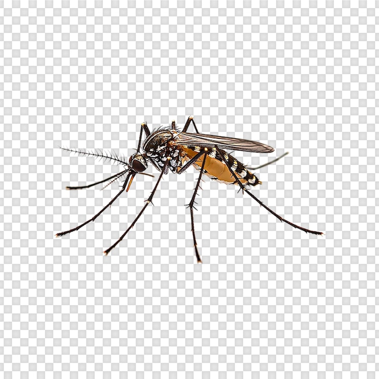 PSD mosquito macro isolated on transparent background