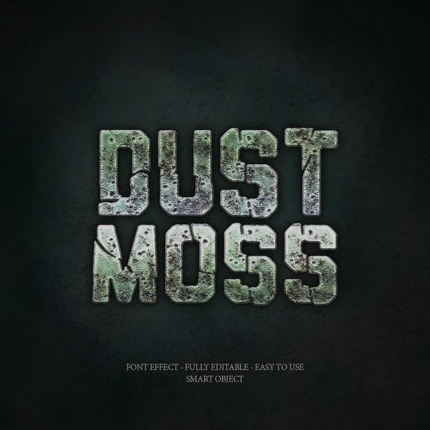 PSD moss 3d font effect