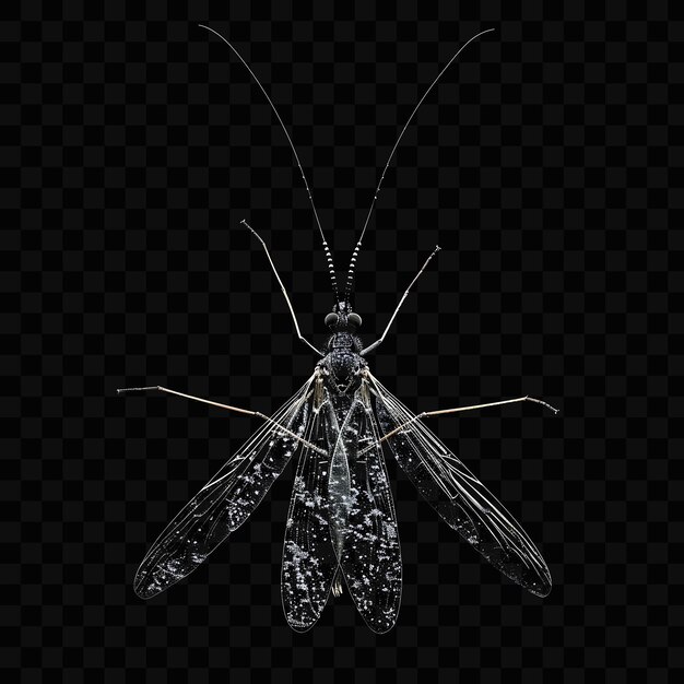 A moth with a pattern of white on black background