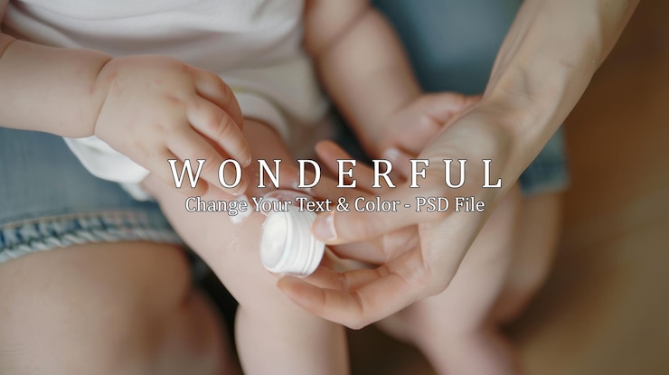 PSD mother applying cream to babys knee