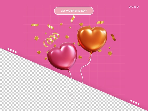 Mother day balloon 3d icon