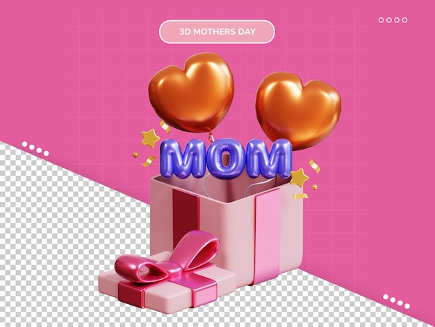 PSD mother day gift 3d icon