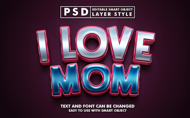 PSD mother day psd text effect with smart object