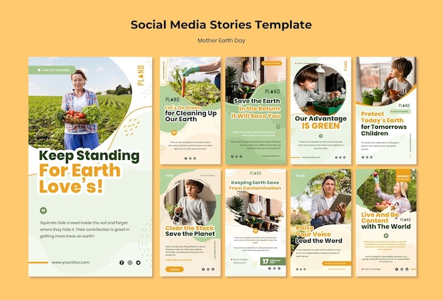 PSD 사진이있는 어머니 지구의 날 instagram 이야기 템플릿