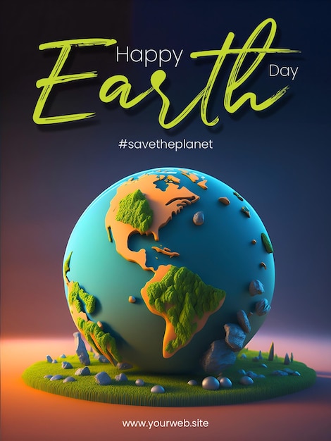 PSD mother earth day poster template