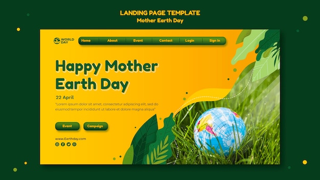 PSD mother earth day web template