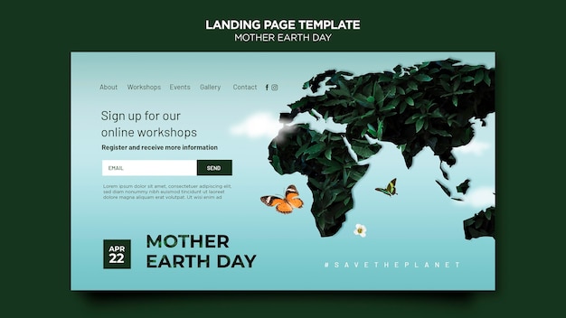 PSD mother earth day web template