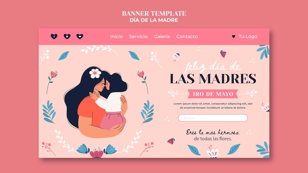 PSD design del modello di banner per la festa della mamma