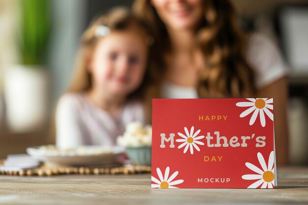 Mother's day card mockup design