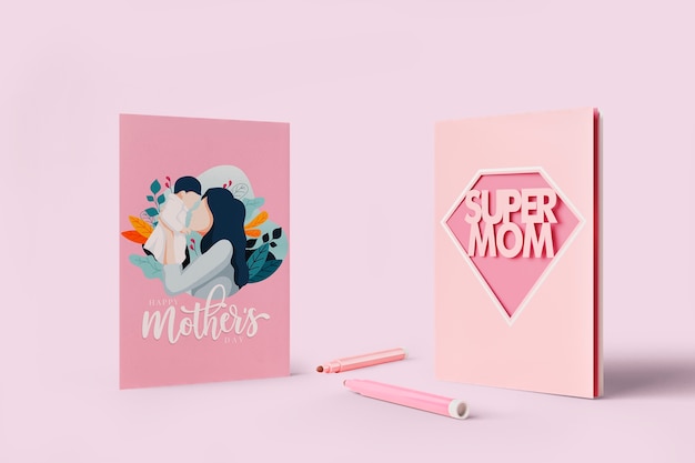 PSD scheda di celebrazione della festa della mamma con mock-up