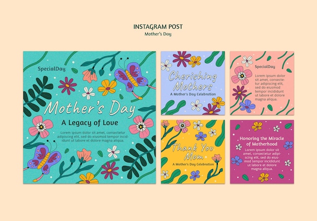 PSD mother's day celebration  instagram posts