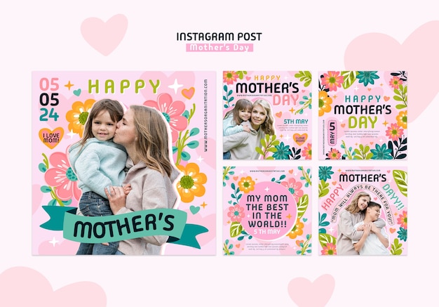 PSD post di instagram per la celebrazione della festa della madre