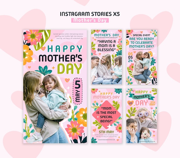 PSD mother's day celebration instagram stories