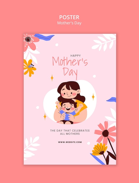 PSD mother's day celebration  poster template