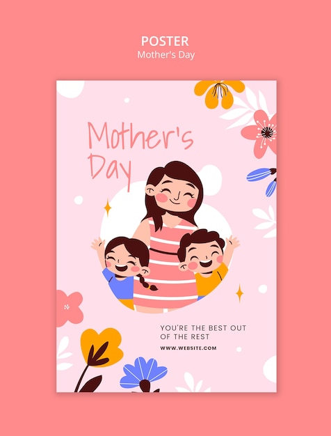 PSD modello di poster per la celebrazione della festa della madre