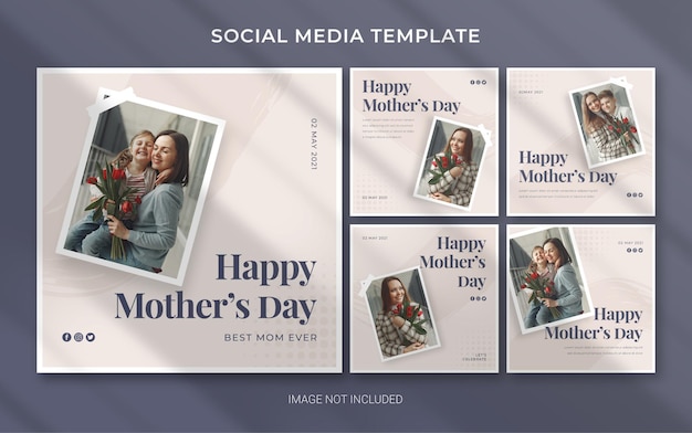 PSD mother's day editable template for social media instagram post banner