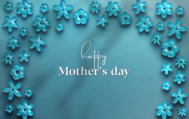 PSD mother's day greeting card with luxury floral background