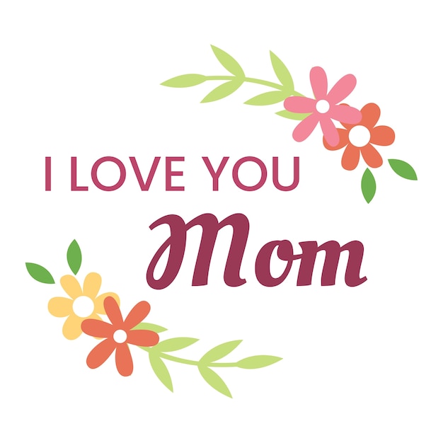 PSD mother's day lettering design