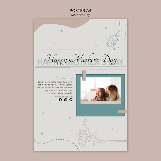 PSD mother's day poster template